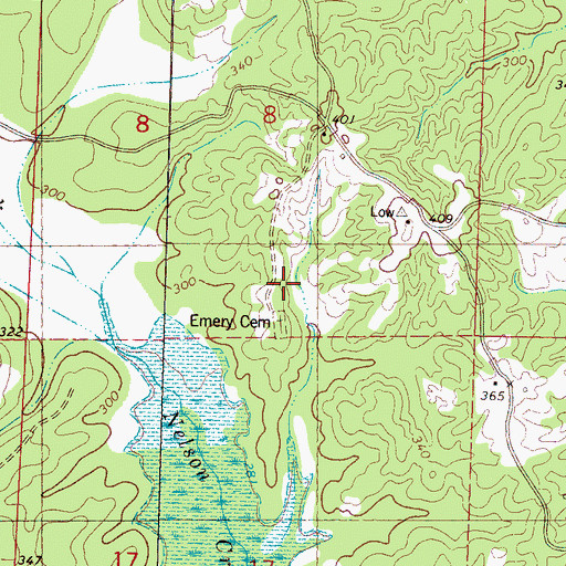 Topographic Map of Emery Church, MS