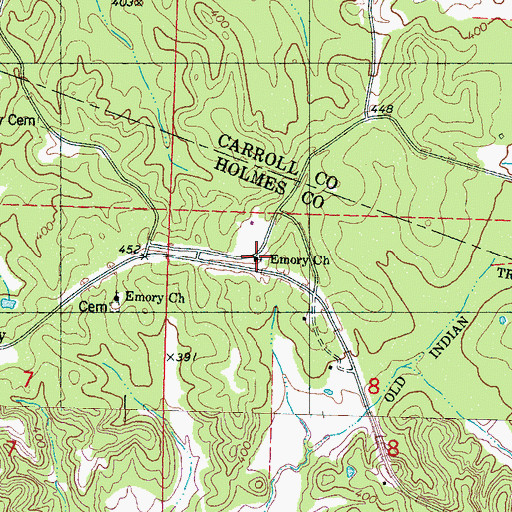 Topographic Map of Emory Church, MS