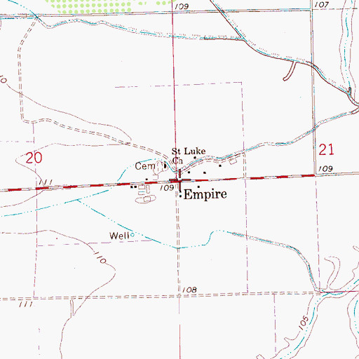 Topographic Map of Empire, MS