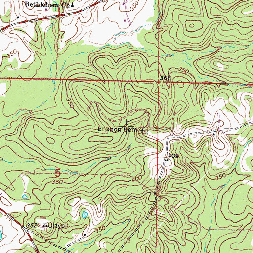 Topographic Map of Enanon Cemetery, MS