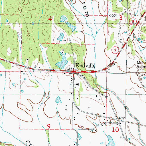 Topographic Map of Endville, MS