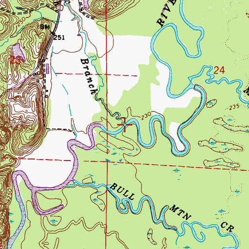 Topographic Map of English Branch, MS