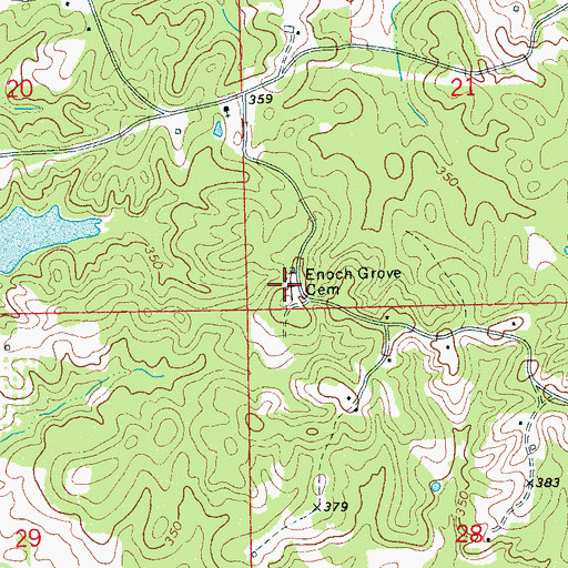 Topographic Map of Enoch Grove Cemetery, MS