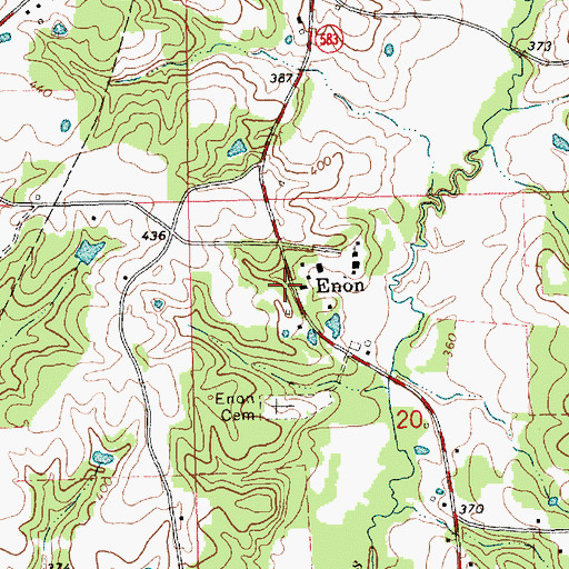 Topographic Map of Enon, MS