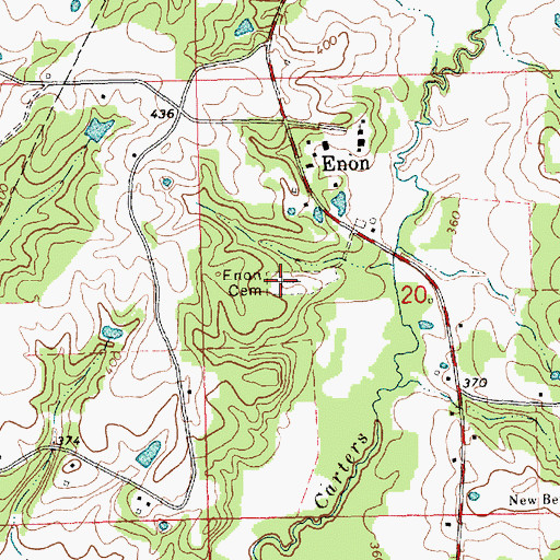 Topographic Map of Enon Cemetery, MS