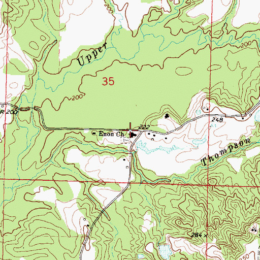 Topographic Map of Enon Church, MS