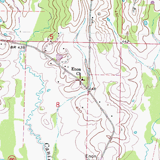 Topographic Map of Enon Church, MS