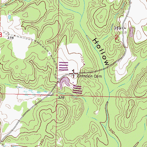Topographic Map of Entrekin Cemetery, MS