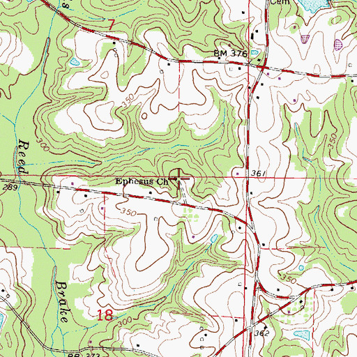 Topographic Map of Ephesus Church, MS