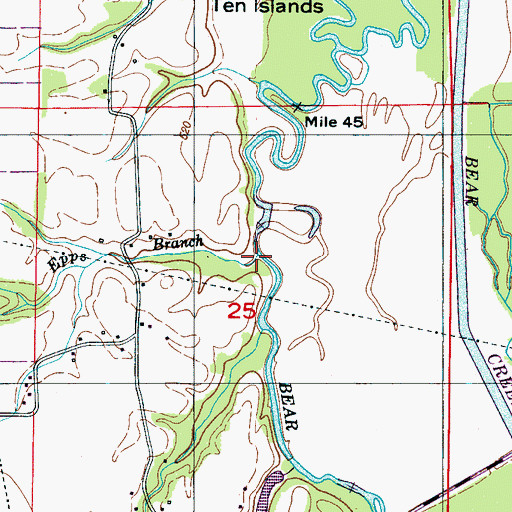 Topographic Map of Epps Branch, MS