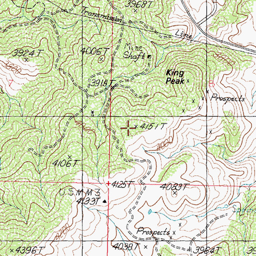 Topographic Map of King Peak, AZ