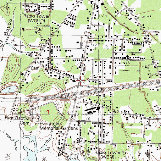 Topographic Map of Escatawpa, MS