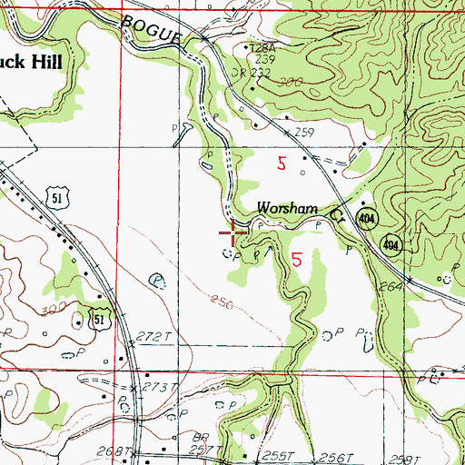 Topographic Map of Eskridge Creek, MS