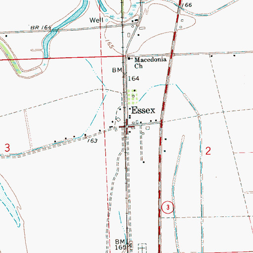 Topographic Map of Essex, MS