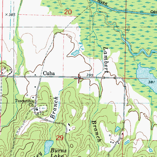 Topographic Map of Essley Branch, MS