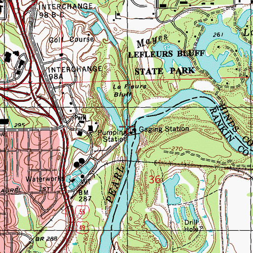 Topographic Map of Eubanks Creek, MS