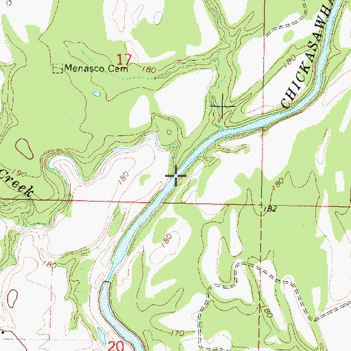 Topographic Map of Eucutta Creek, MS
