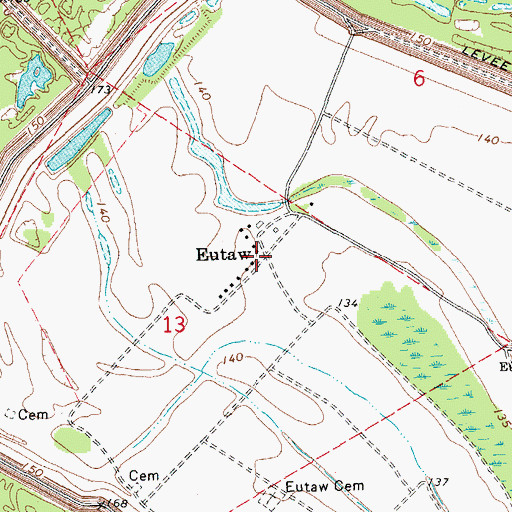 Topographic Map of Eutaw, MS