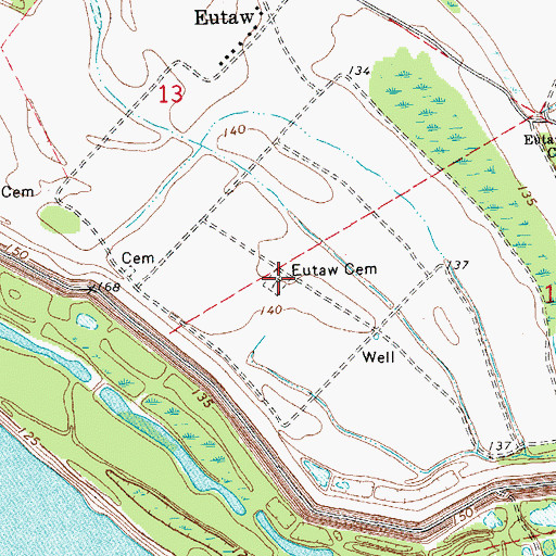 Topographic Map of Eutaw Cemetery, MS