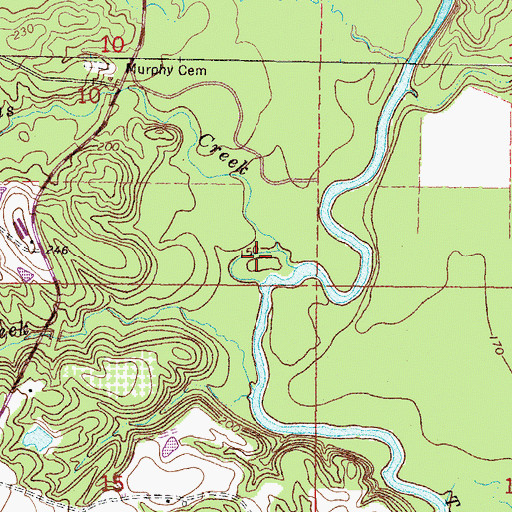 Topographic Map of Evans Creek, MS