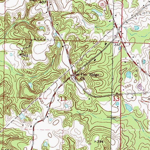 Topographic Map of Fair Ridge Missionary Baptist Church, MS