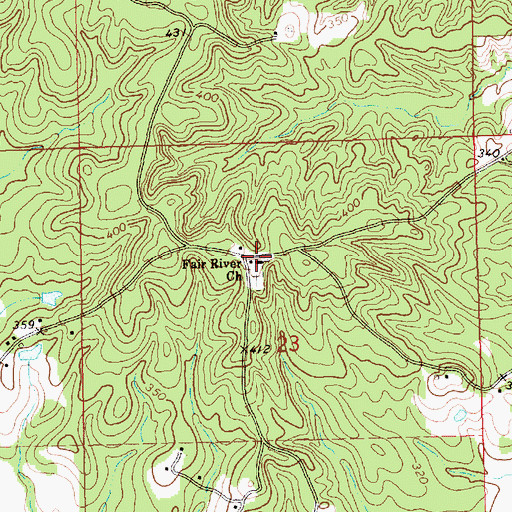 Topographic Map of Fair River Church, MS