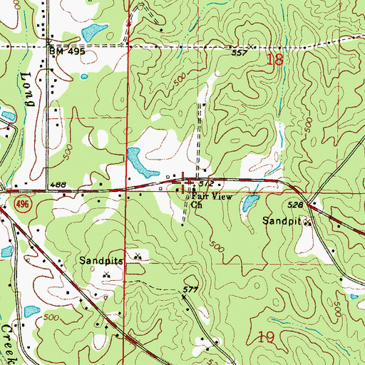 Topographic Map of Fair View Church, MS