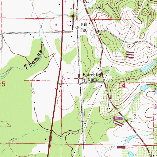 Topographic Map of Fairchild Cemetery, MS