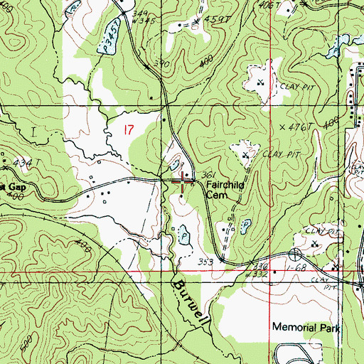 Topographic Map of Fairchild Cemetery, MS