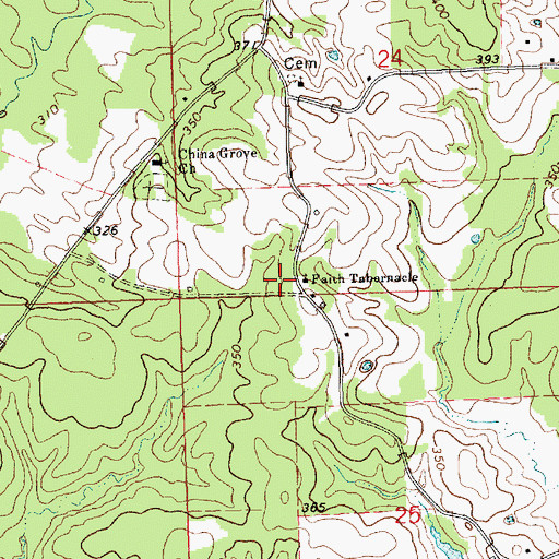 Topographic Map of Faith Tabernacle, MS