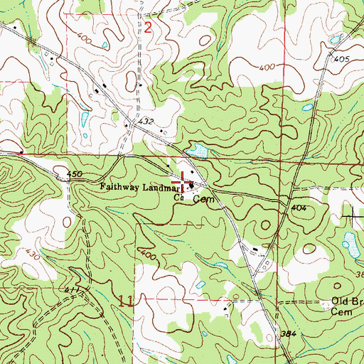 Topographic Map of Faithway Landmark Church, MS