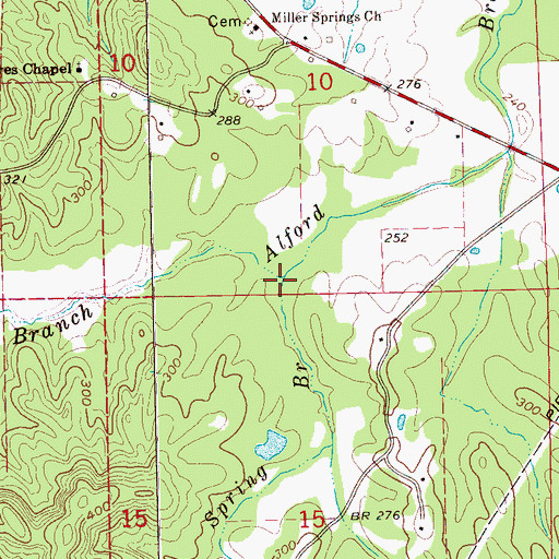 Topographic Map of Falling Spring Branch, MS