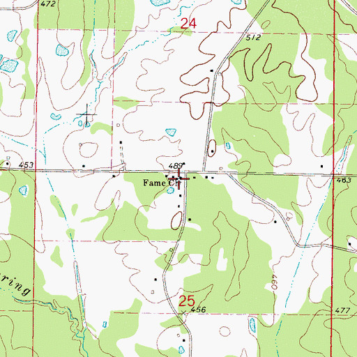 Topographic Map of Fame Church, MS