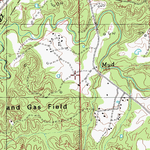 Topographic Map of Fayette Oil and Gas Field, MS
