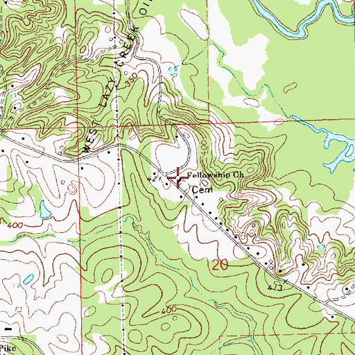 Topographic Map of Fellowship Church, MS