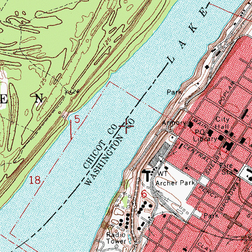 Topographic Map of Lake Ferguson, MS