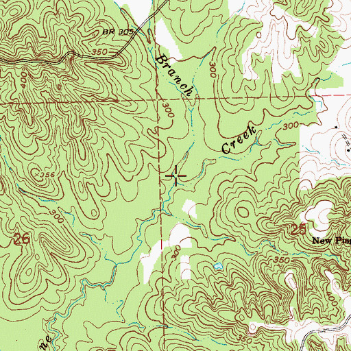 Topographic Map of Finley Branch, MS
