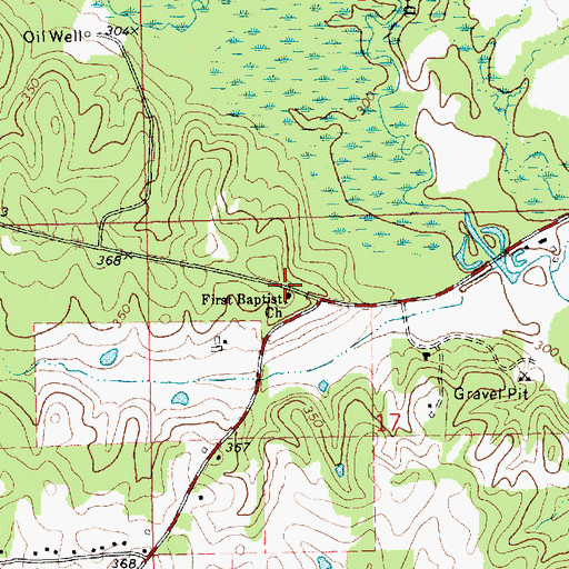 Topographic Map of First Baptist Church, MS