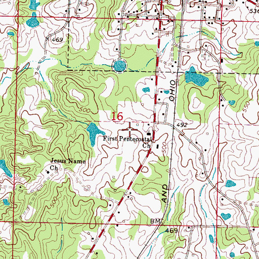 Topographic Map of First Pentecostal Church, MS