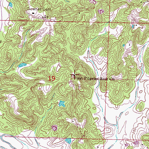 Topographic Map of First Pilgrim Rest Church, MS
