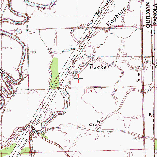 Topographic Map of Fish Bayou, MS