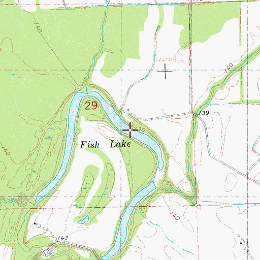 Topographic Map of Fish Lake, MS