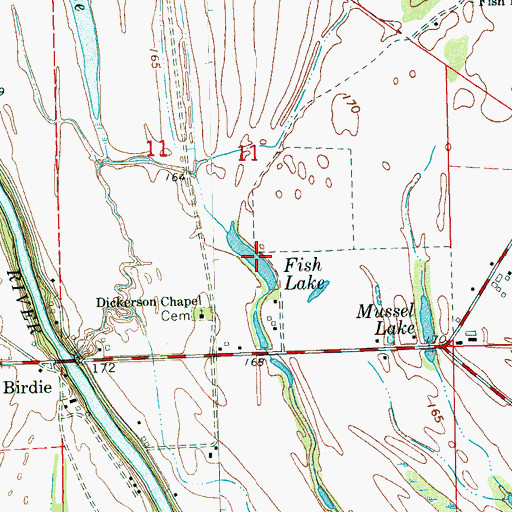 Topographic Map of Fish Lake, MS