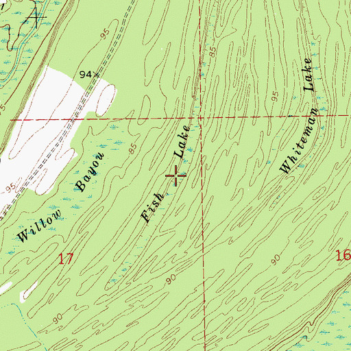 Topographic Map of Fish Lake, MS