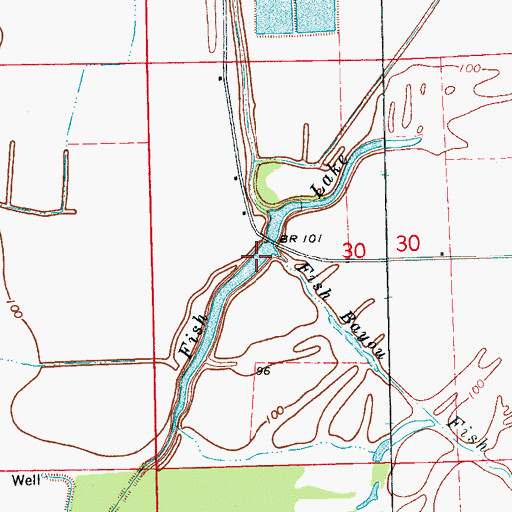 Topographic Map of Fish Lake, MS