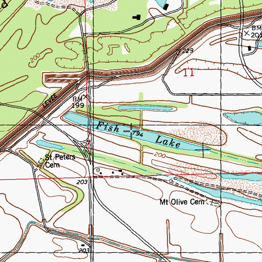 Topographic Map of Fish Lake Bayou, MS