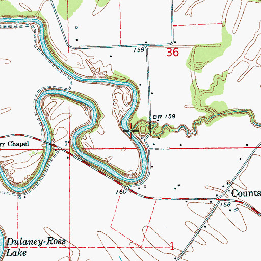 Topographic Map of Fishing Bayou, MS