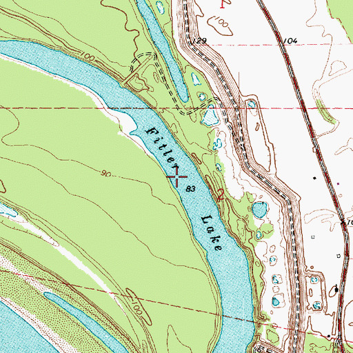 Topographic Map of Fitler Lake, MS