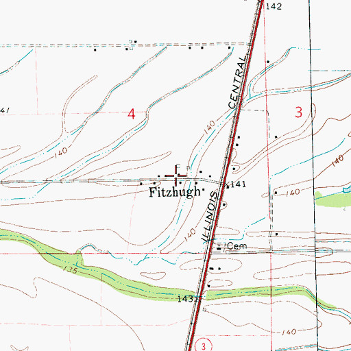 Topographic Map of Fitzhugh, MS