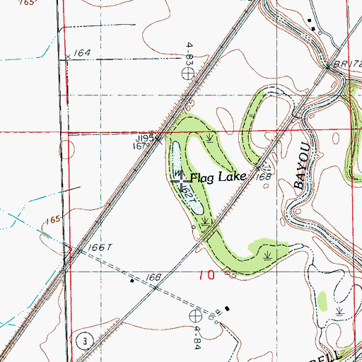 Topographic Map of Flag Lake, MS